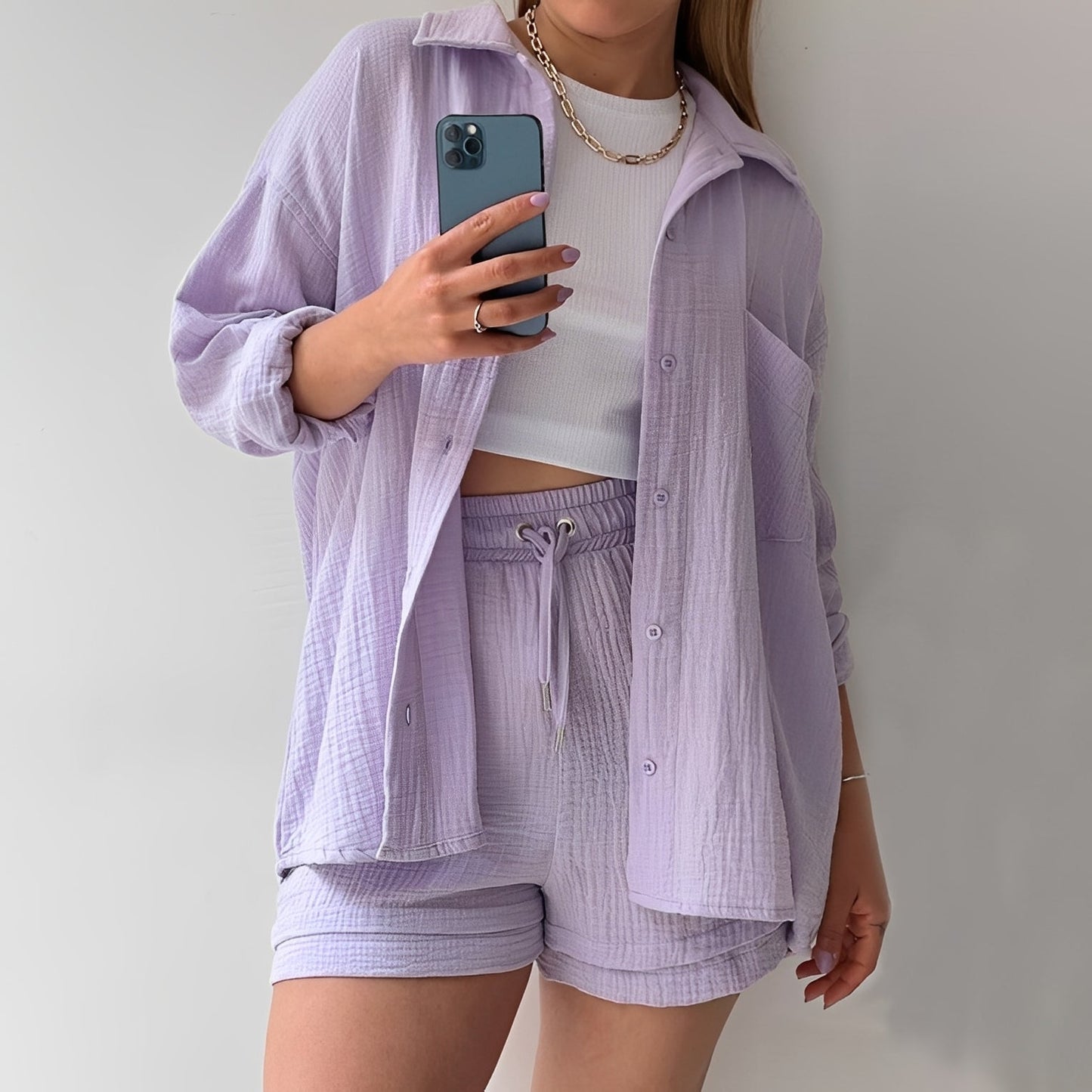Sofia - Elegant Set med Reverskrage och Hög Midja för Damer