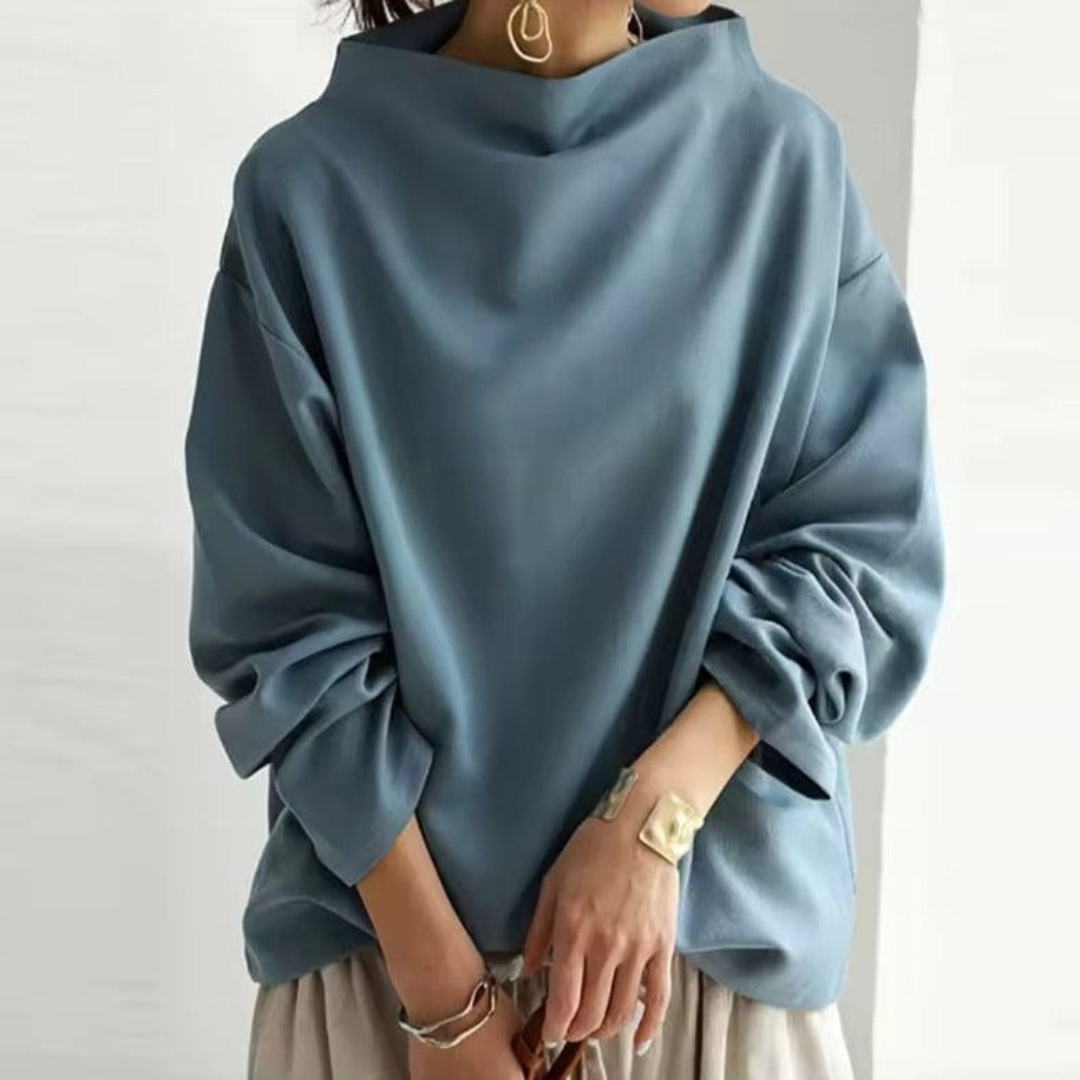 Livia | Oversized Tröja Med Hög Krage för Damer