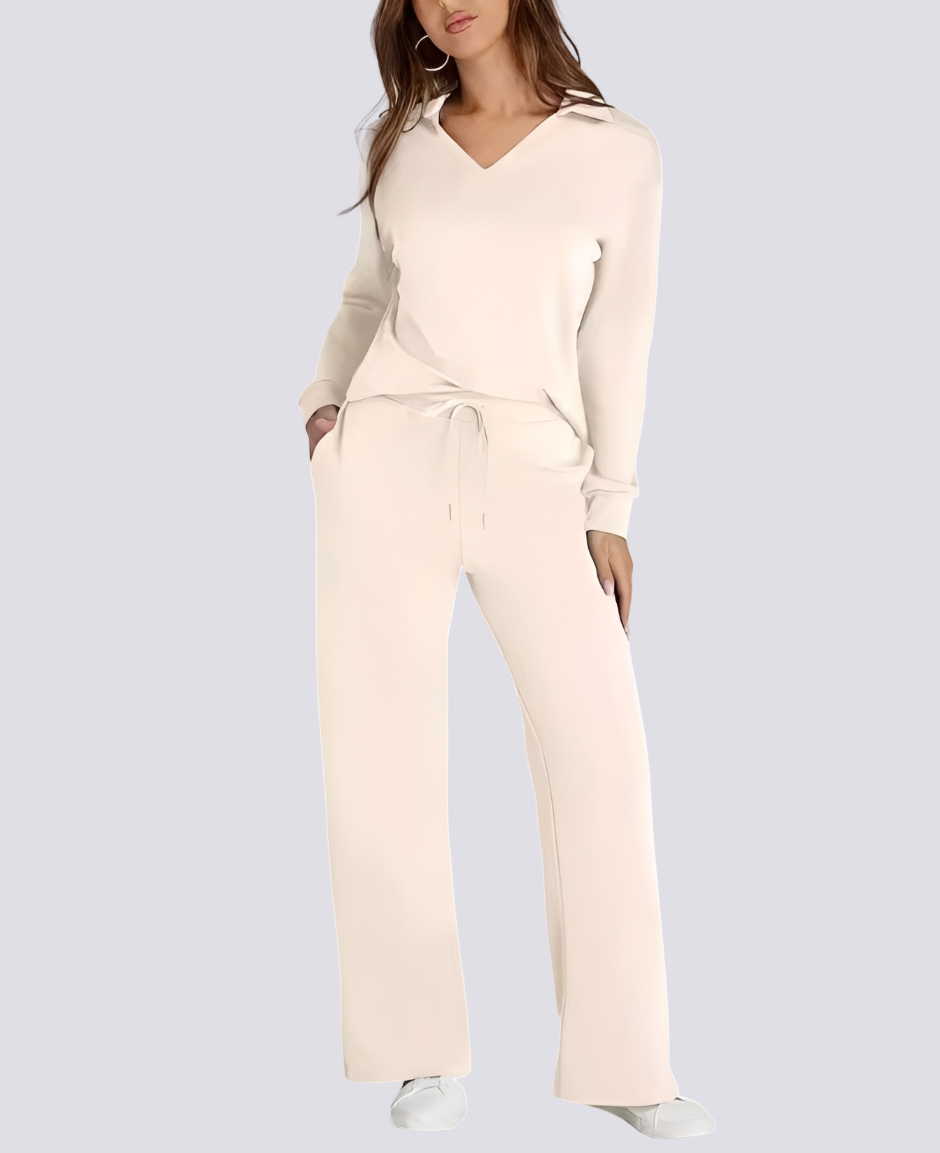 Sofia - Chic V-ringad Set för Avkopplande Stil
