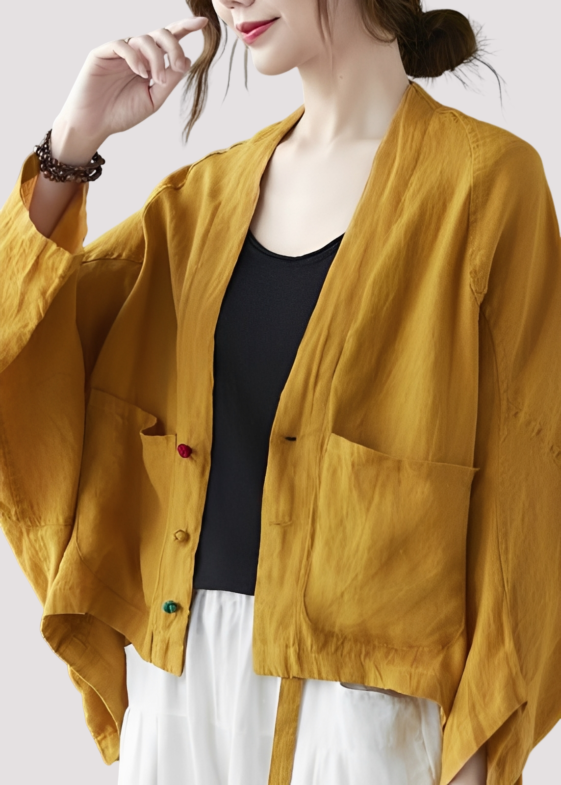 Sofistikerad oversize cardigan med fickor för kvinnor