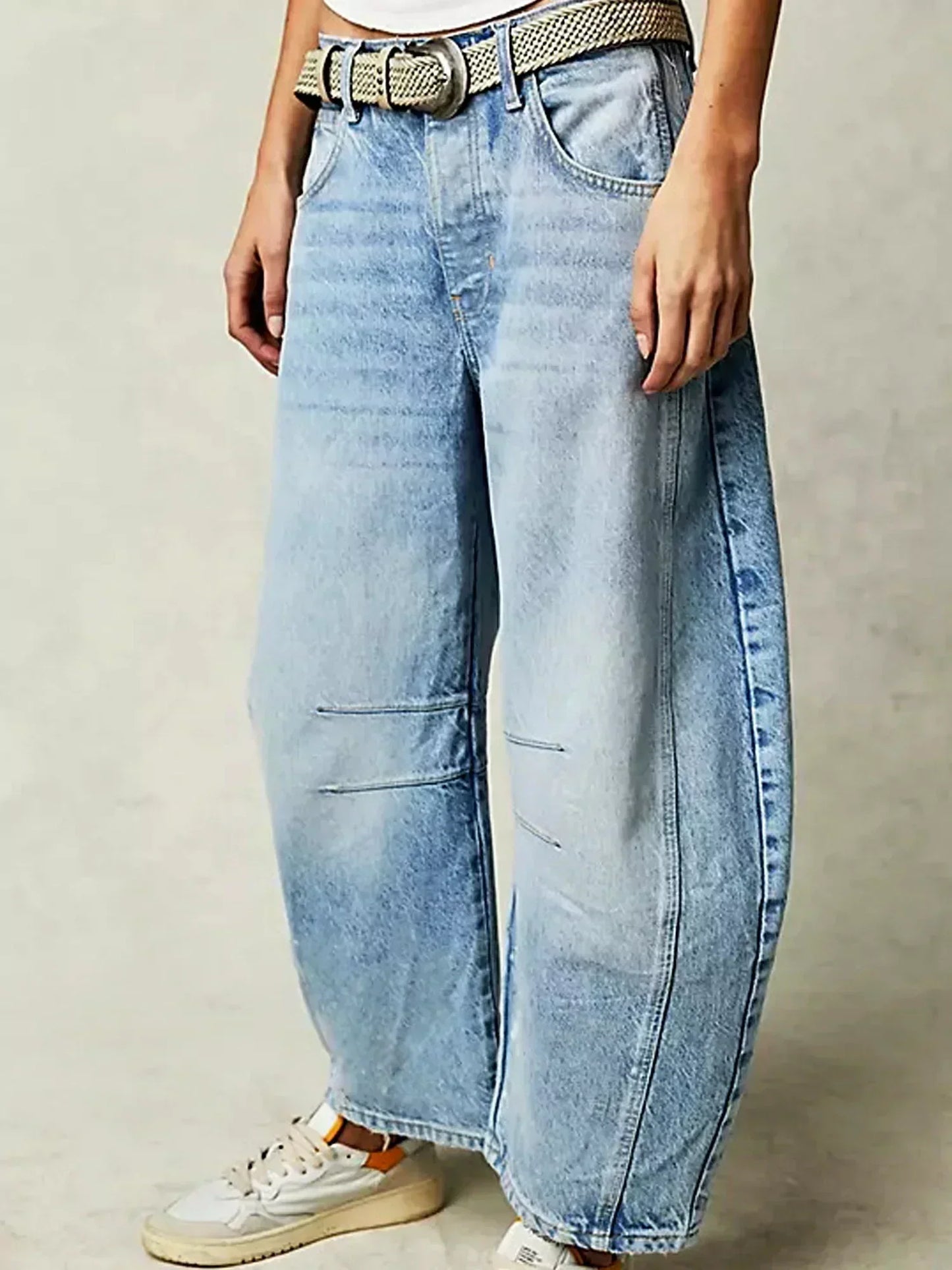 Damejeans med Vidde og Unikt Mønster – Komfort og Stil