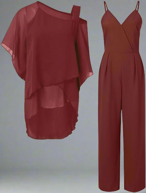 Elegant Chiffon Set för Kvällar
