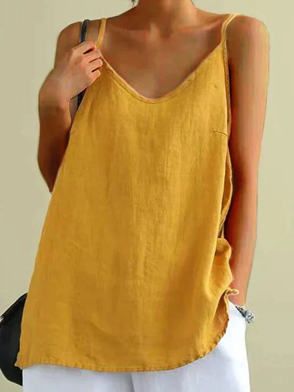 Elegant Sommertop med Spaghettitræksdesign