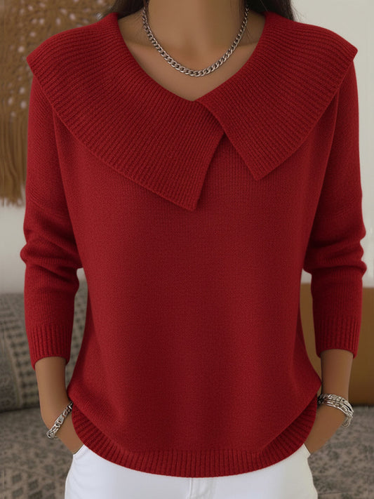 Elegant Strikbluse med Moderne Krave – Stilfuld og Behagelig