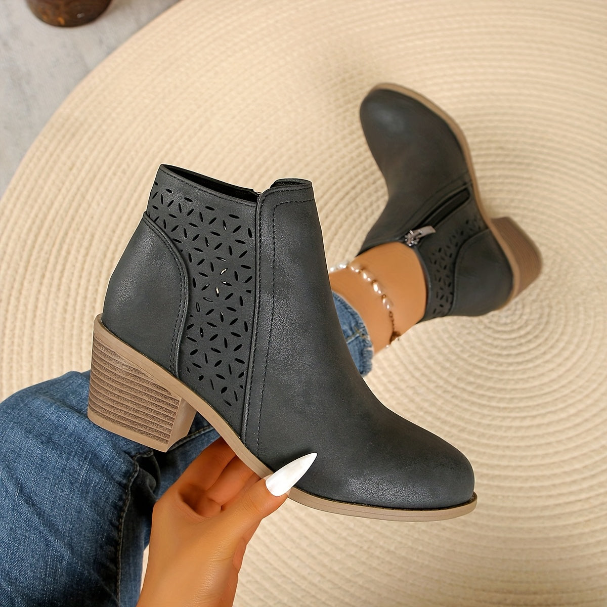 Astra | Eleganta ankelboots med sidodragkedja