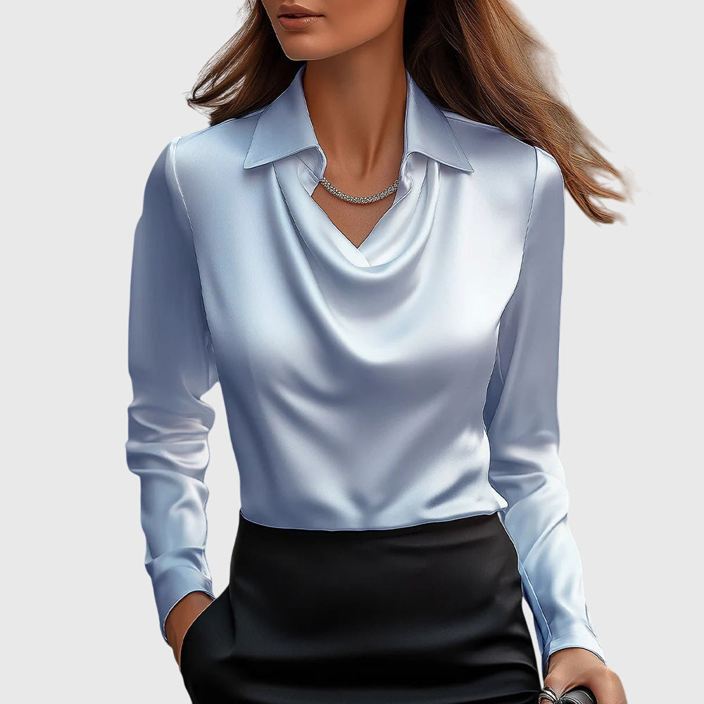 Livia | Elegant Topp med Flödande Krage