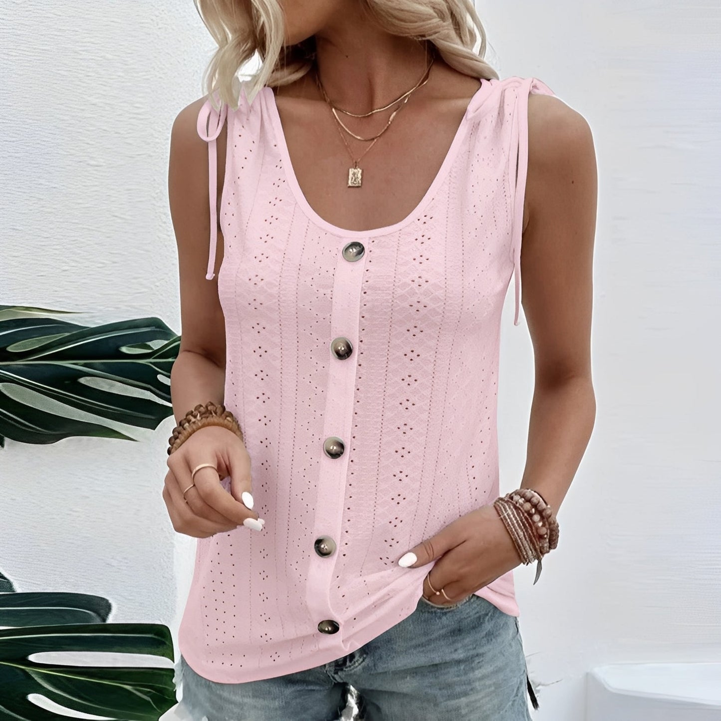Soleil - Elegant ärmlös topp för moderna kvinnor