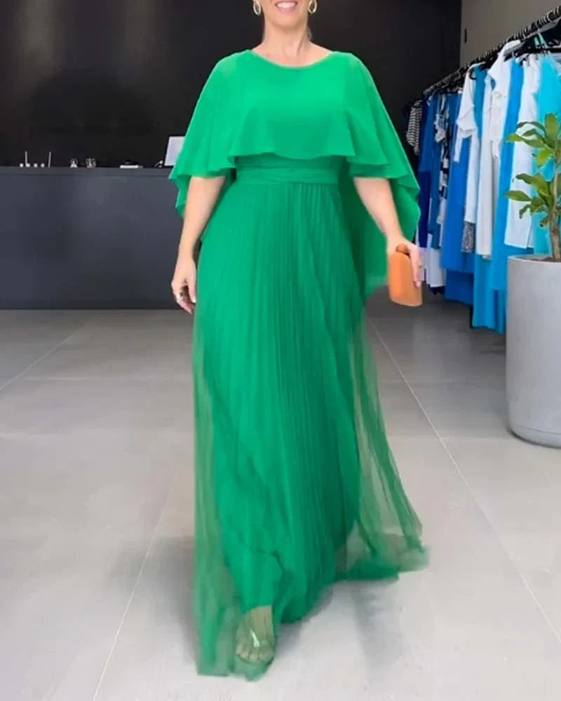Elysia | Elegant Maxiklänning med Cape-Ärmar