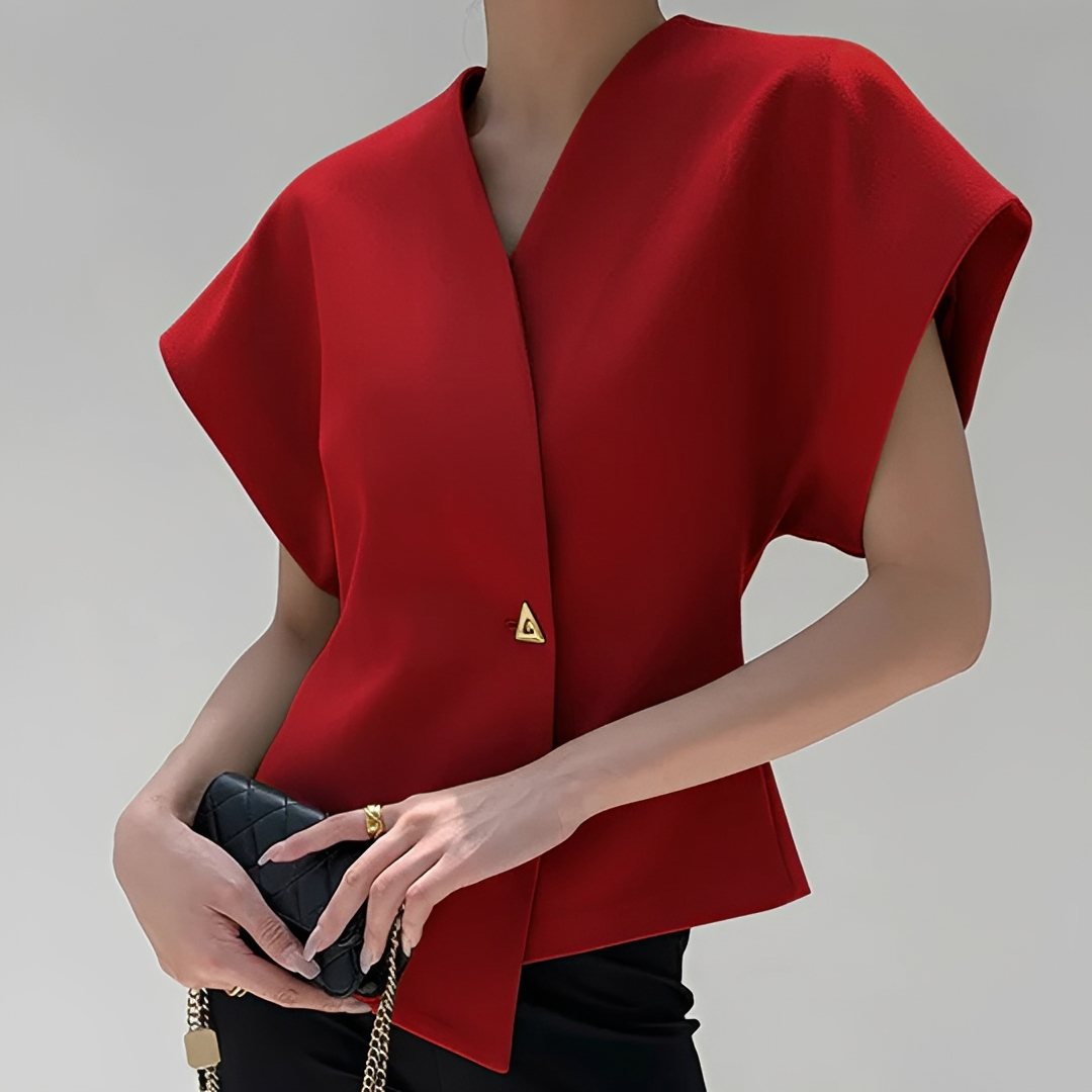 Vanya - Elegant V-ringad Blus för Varje Tillfälle