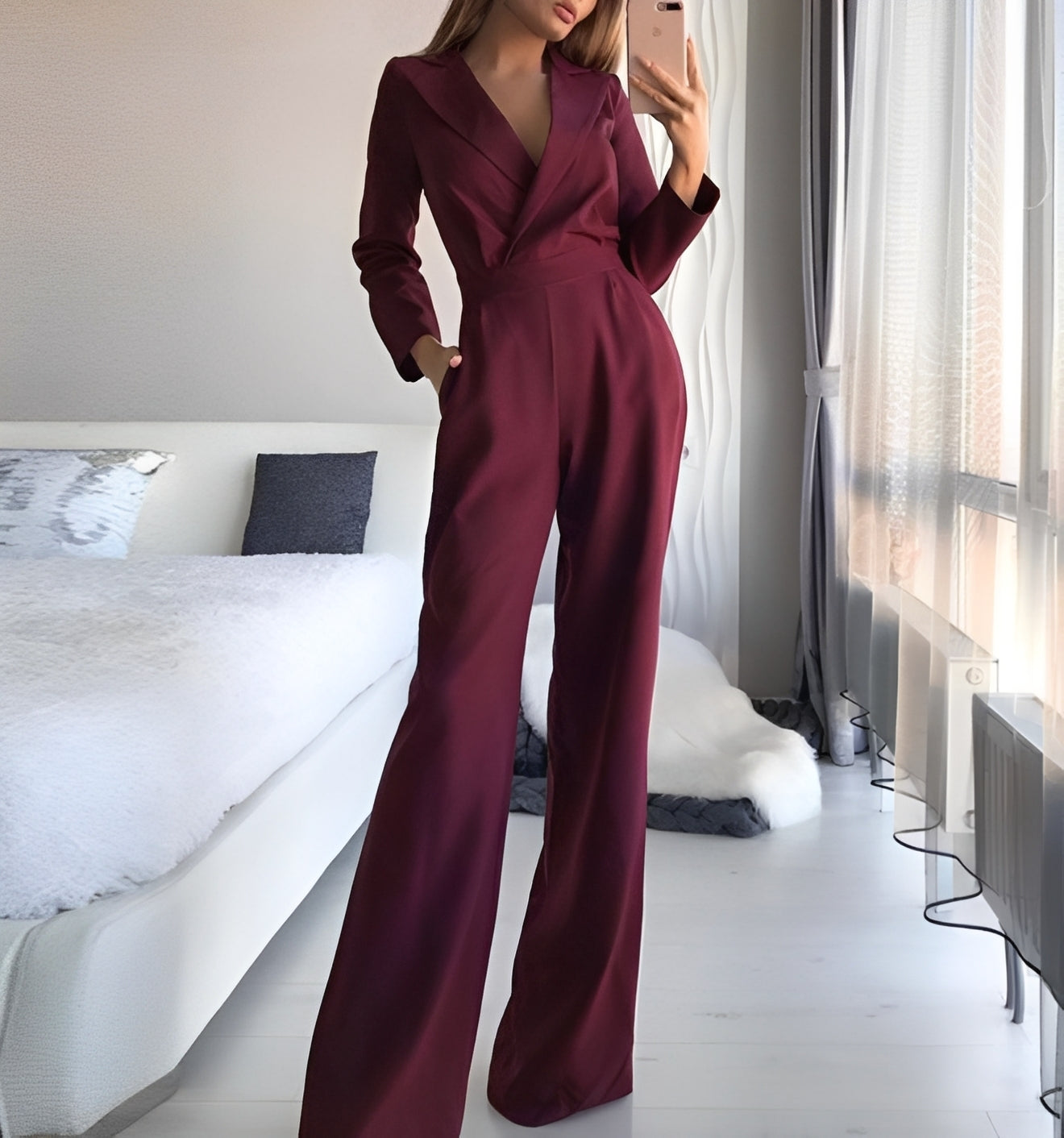 Sofia - Elegant Langärmad Jumpsuit