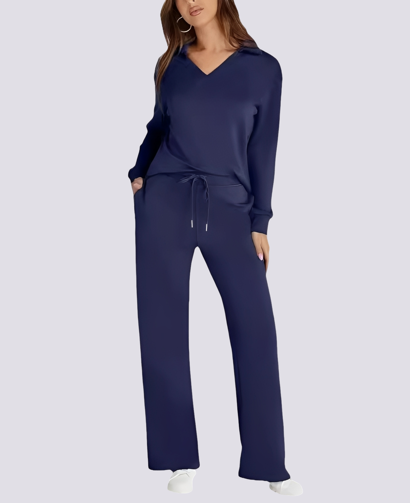 Sofia - Chic V-ringad Set för Avkopplande Stil