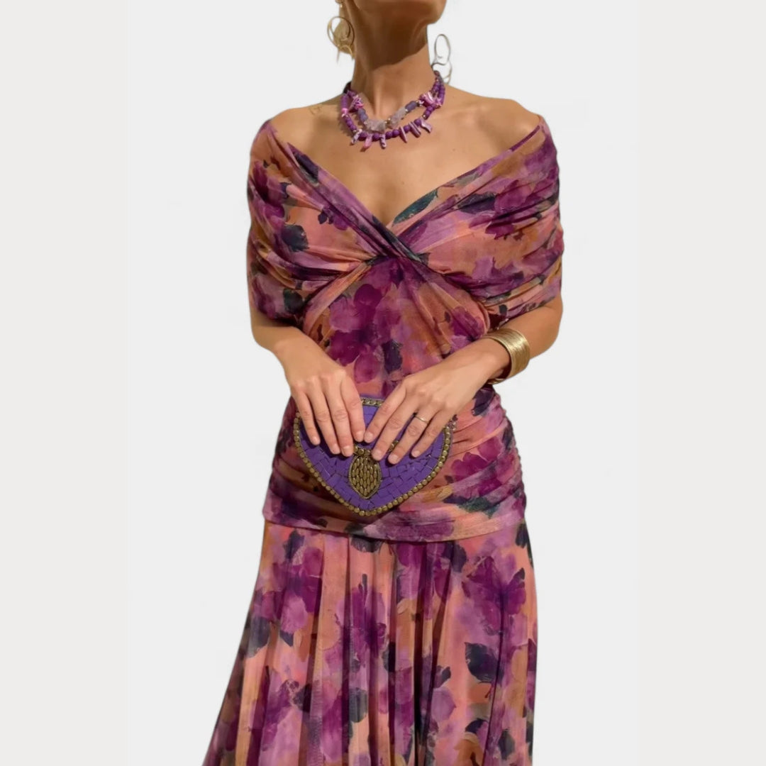 Elegant Off-Shoulder Klänning för Sommarkvällar