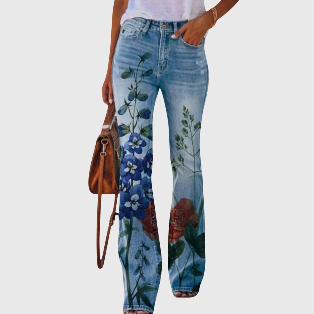 Floristisk Skinny Jeans för Kvinnor - Sommarens Favorit