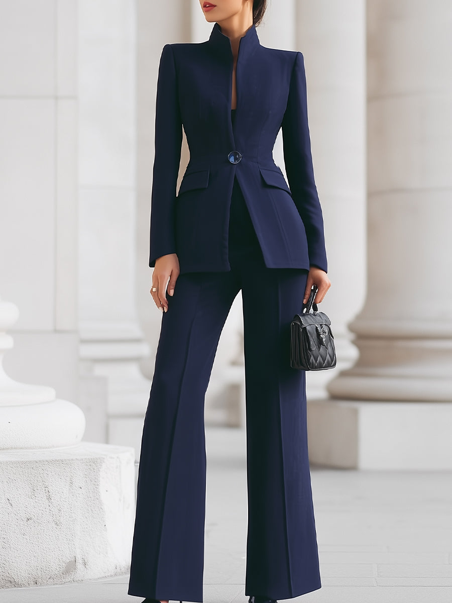 Sofia | Elegant Blazer Set med Vidbyxor för Sommaren
