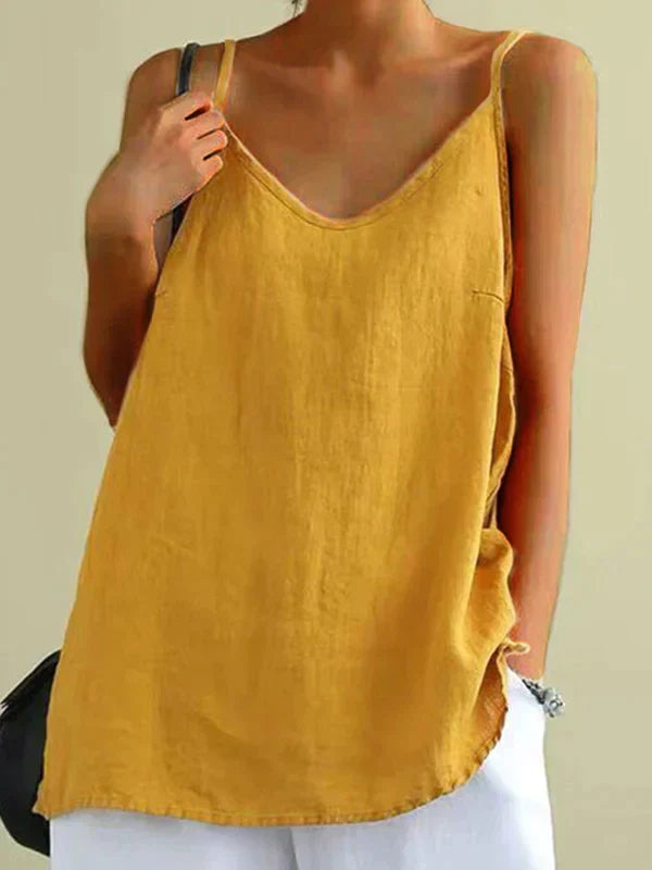 Elegant Sommertop med Spaghettitræksdesign