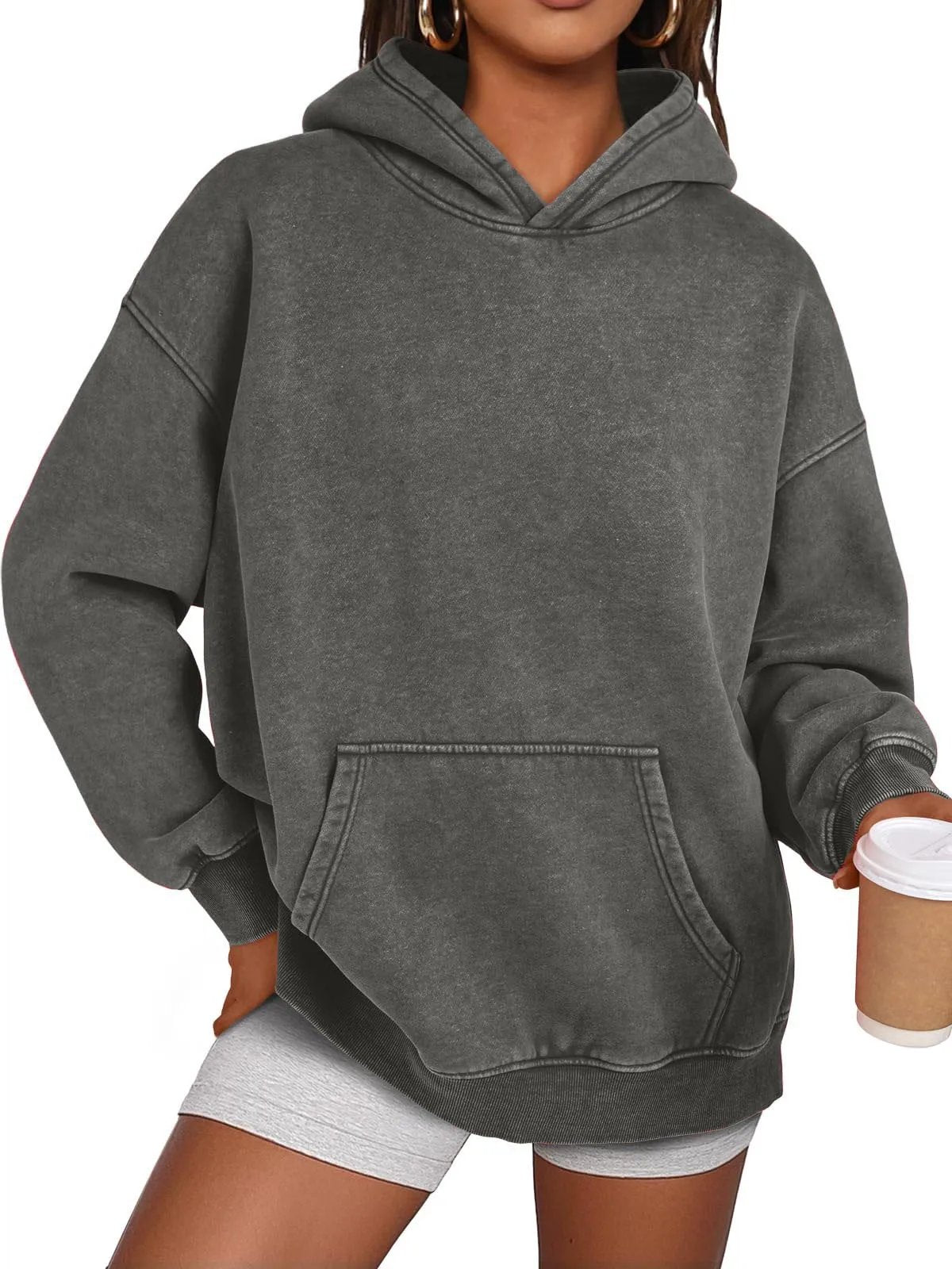 Oversize Sweatshirt med Slidt Look