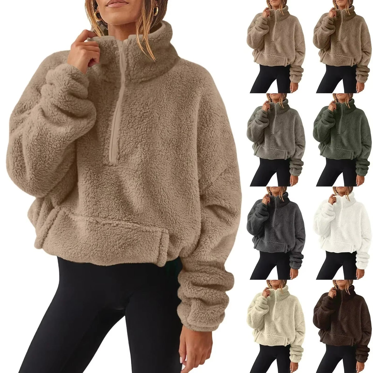Luksuriøs Fleece Pullover med Halv-Zip til Damer