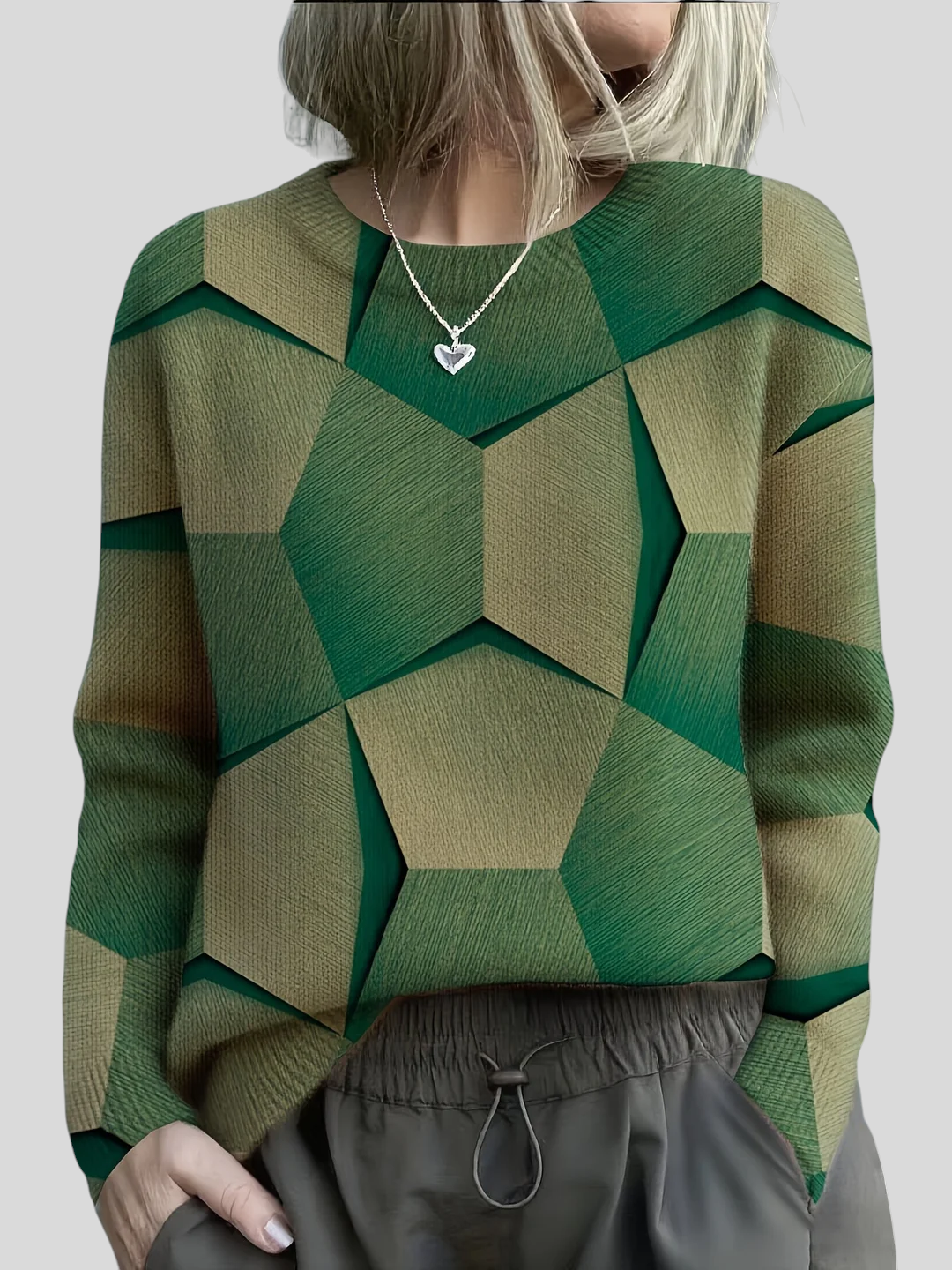 Geometrisk Strikbluse – Stilfuld Elegance og Uovertruffen Komfort