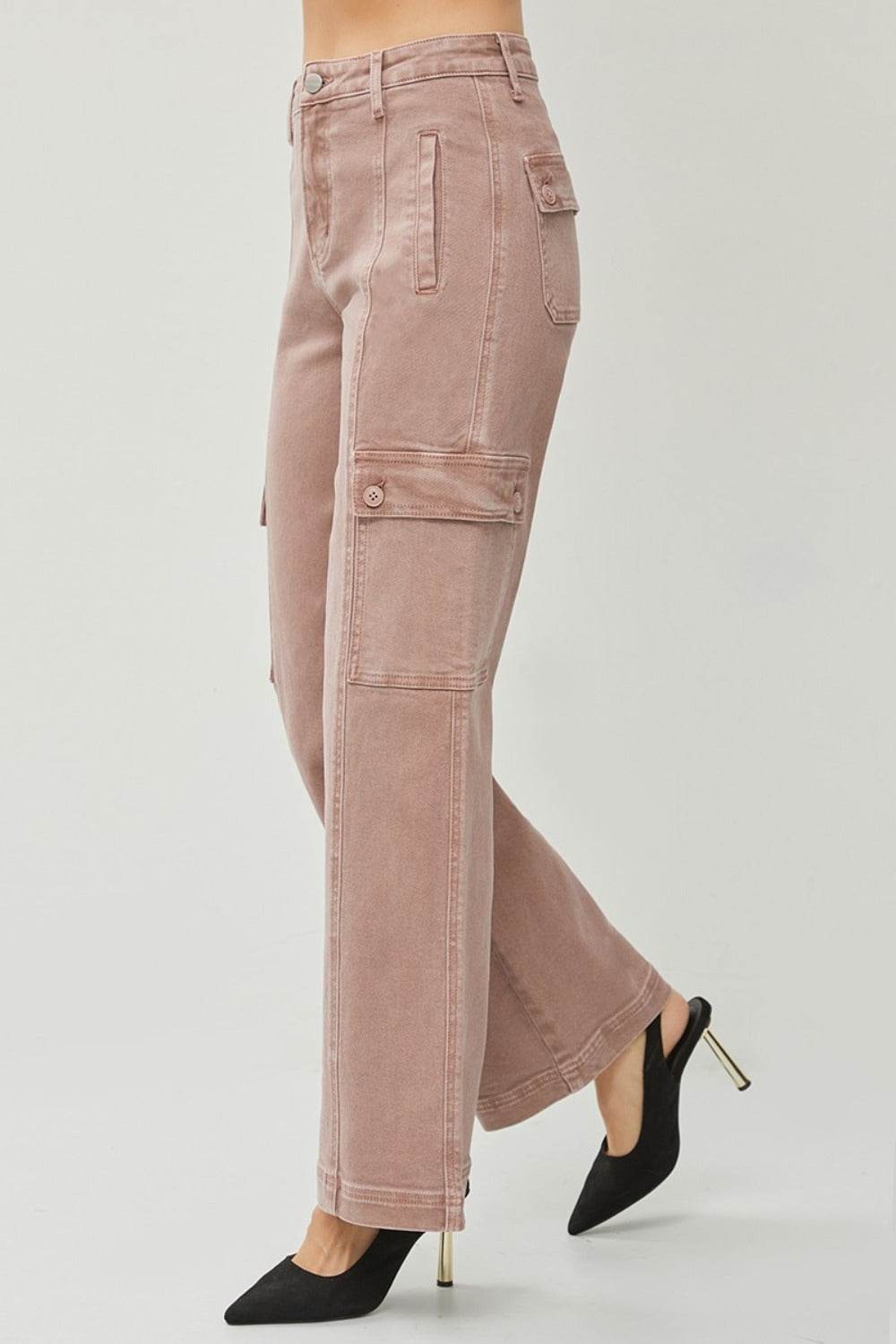 Klassiske Højtaljede Cargo-Jeans til Kvinder
