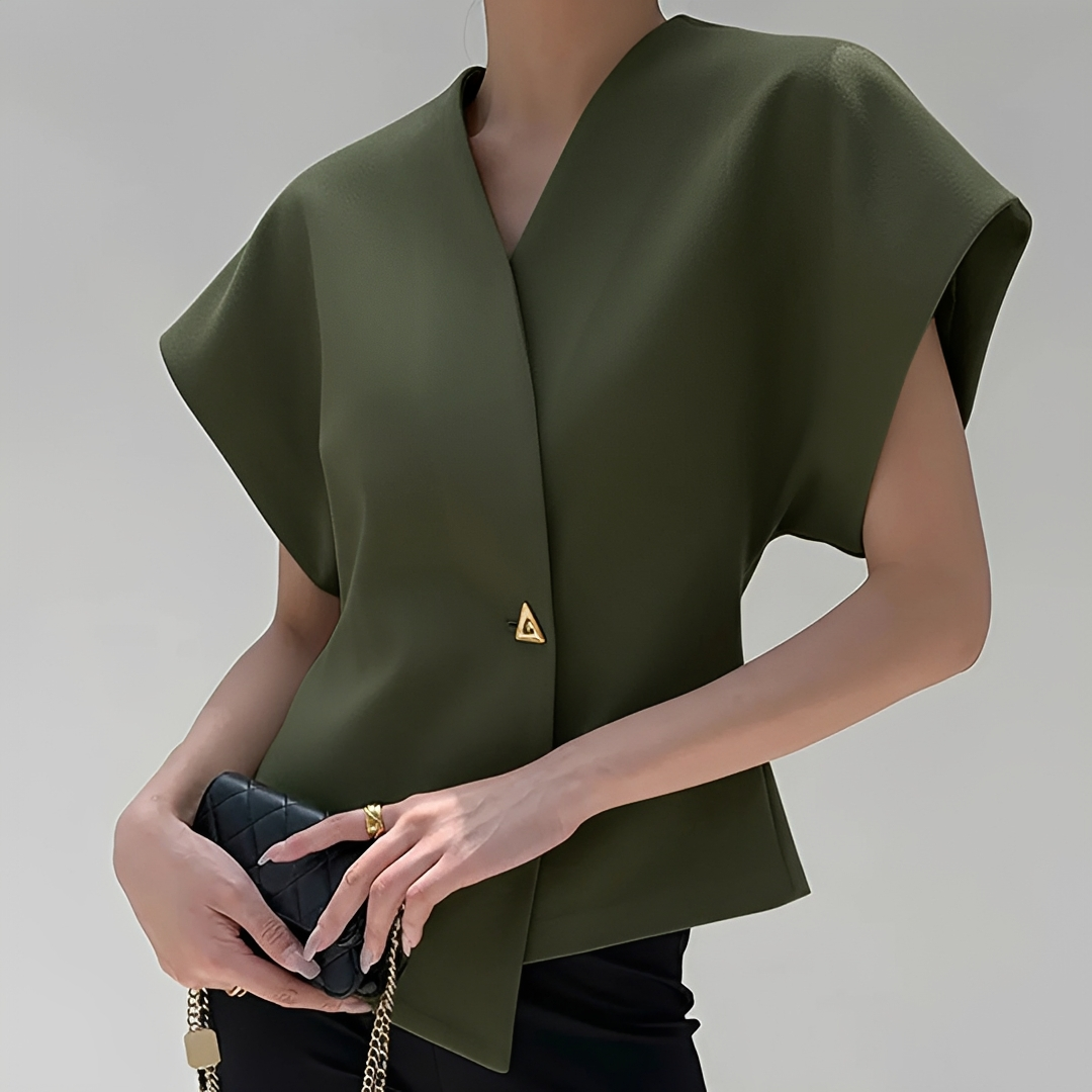 Vanya - Elegant V-ringad Blus för Varje Tillfälle