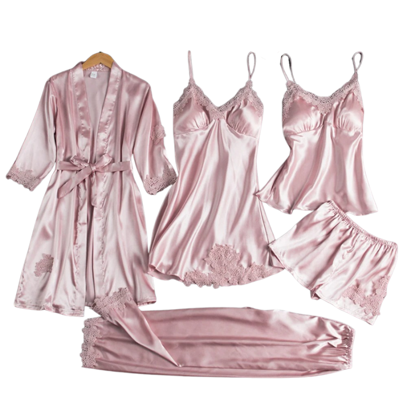 5-delat Pyjamas Set för Dam - Nattkläder