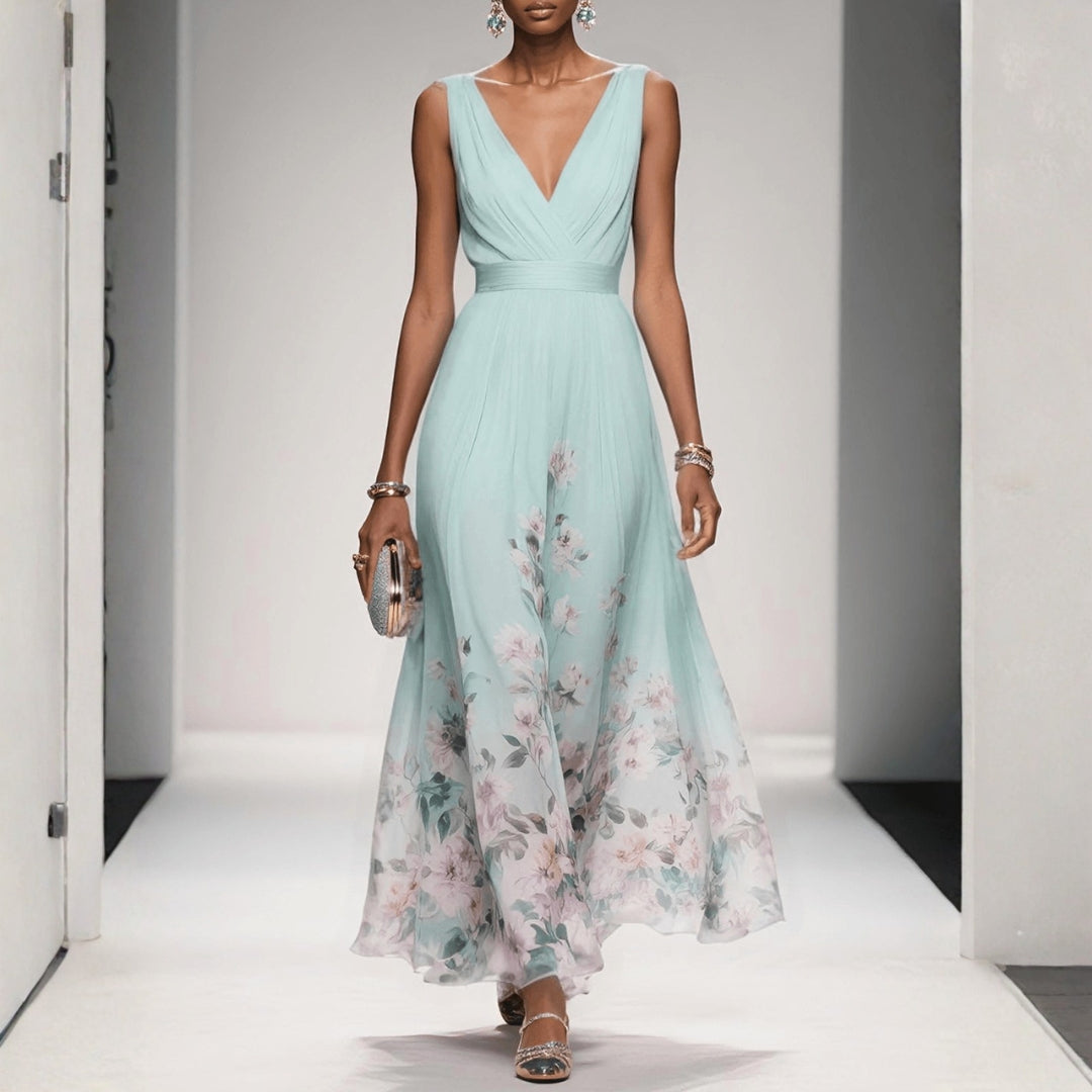 Florina | Elegant Sommarklänning med Blommönster