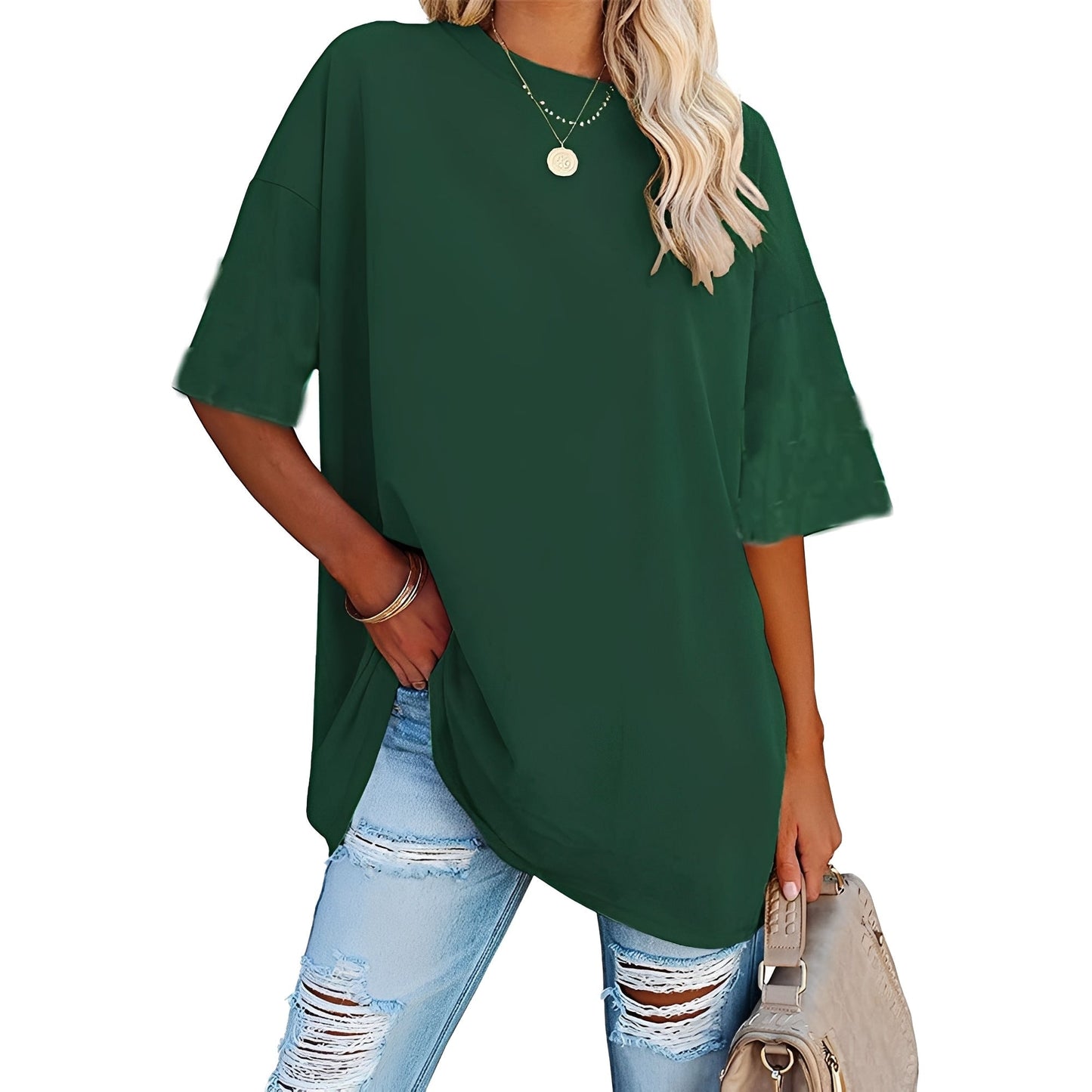 Lina - Avslappnad T-shirt med Snygga Detaljer