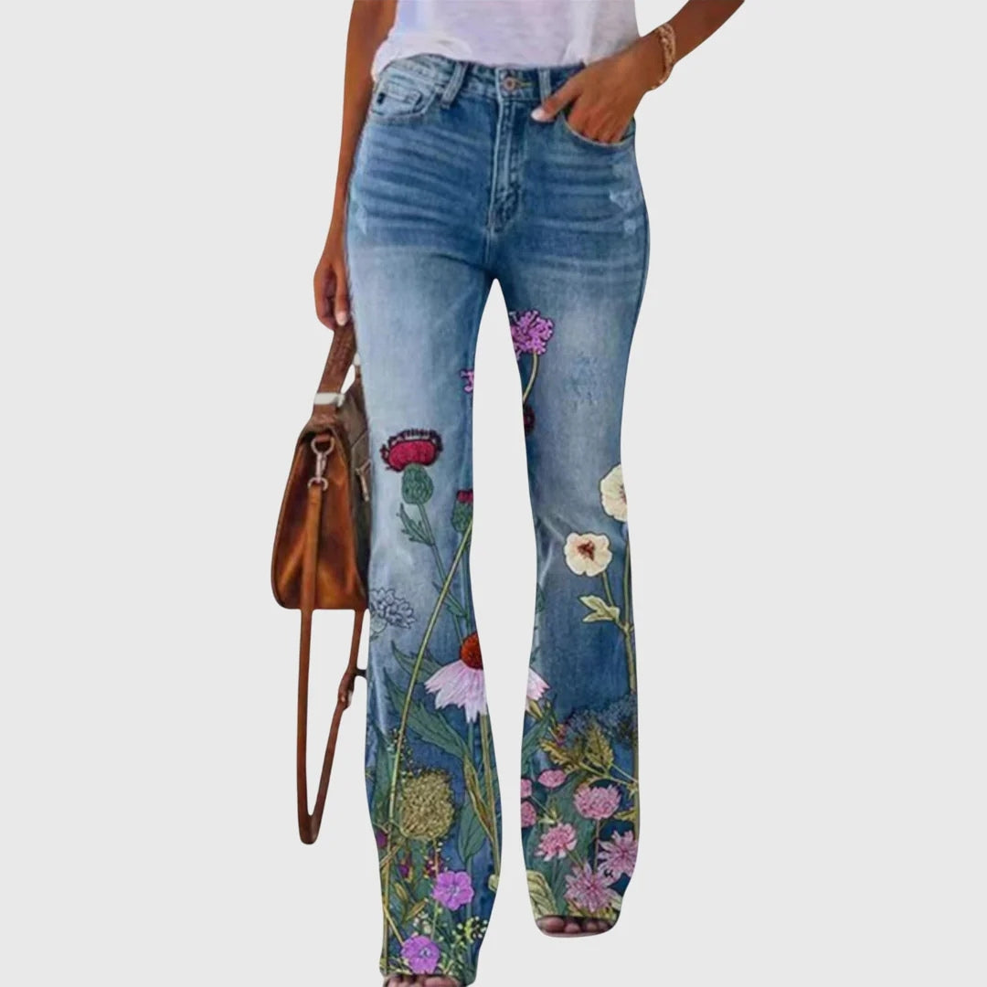 Floristisk Skinny Jeans för Kvinnor - Sommarens Favorit