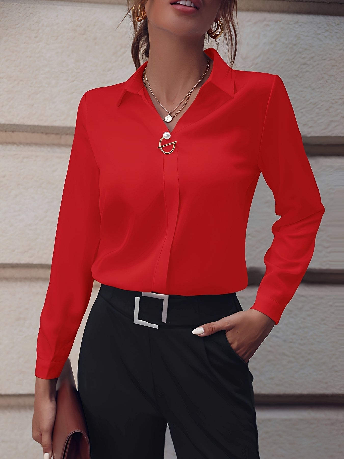 Livia - Eleganta Långärmade Skjorta