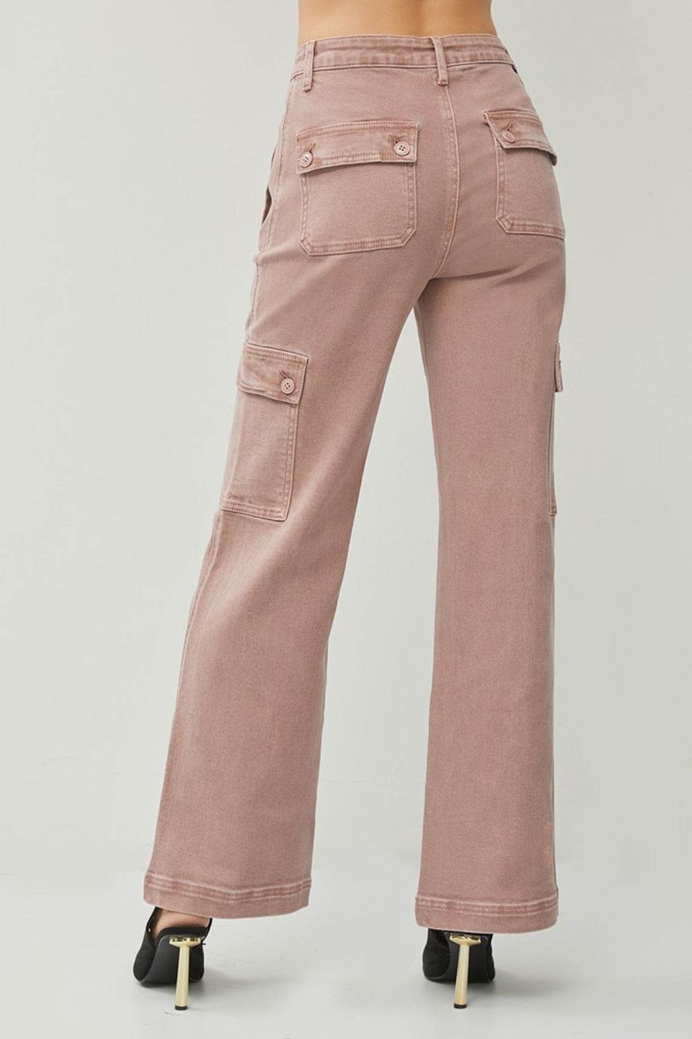 Klassiske Højtaljede Cargo-Jeans til Kvinder