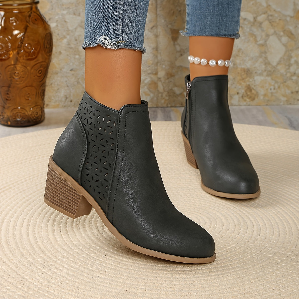 Astra | Eleganta ankelboots med sidodragkedja