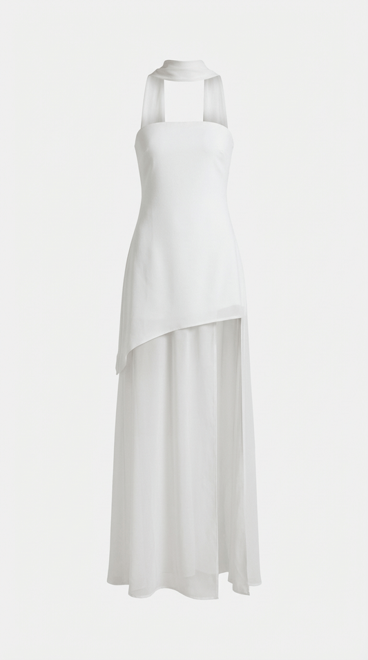 Celeste Off-Shoulder Maxiklänning med Slits