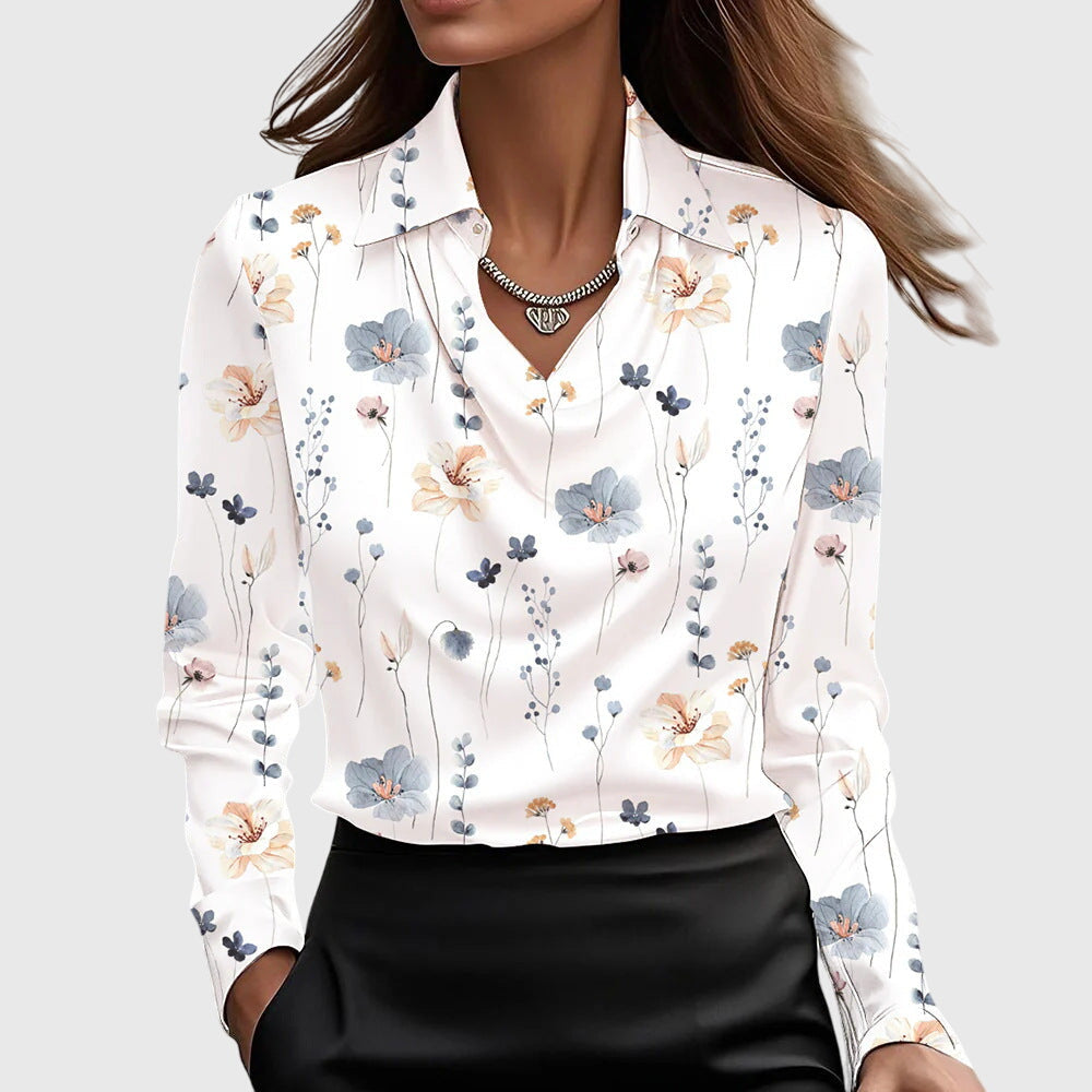 Livia | Elegant Topp med Flödande Krage