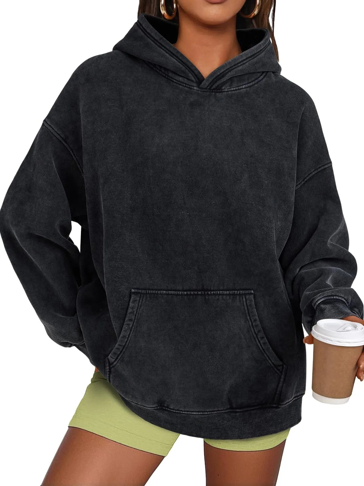 Oversize Sweatshirt med Slidt Look