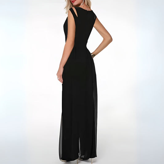 Ärmellös lång jumpsuit för bröllopsgäster