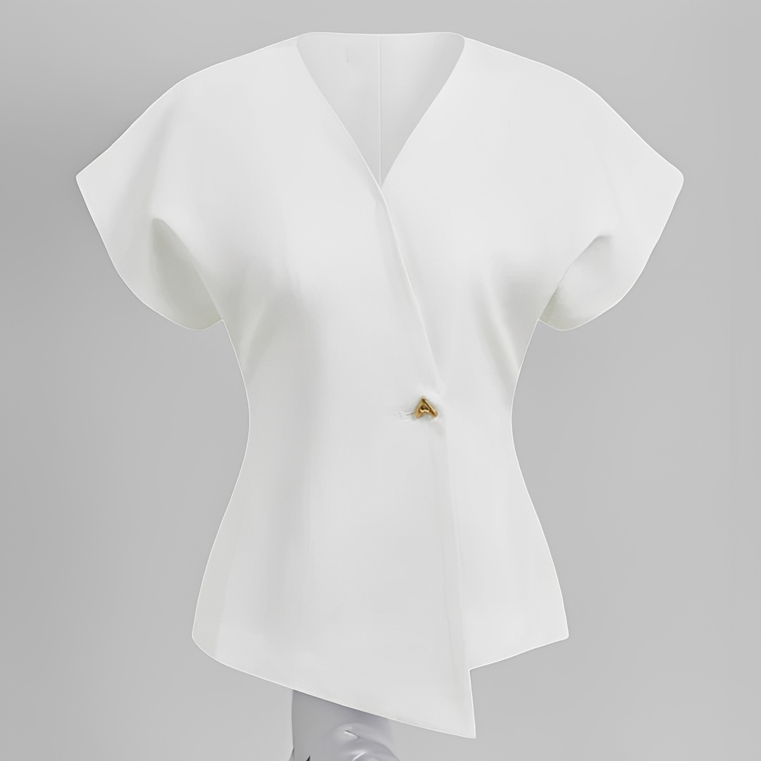 Vanya - Elegant V-ringad Blus för Varje Tillfälle