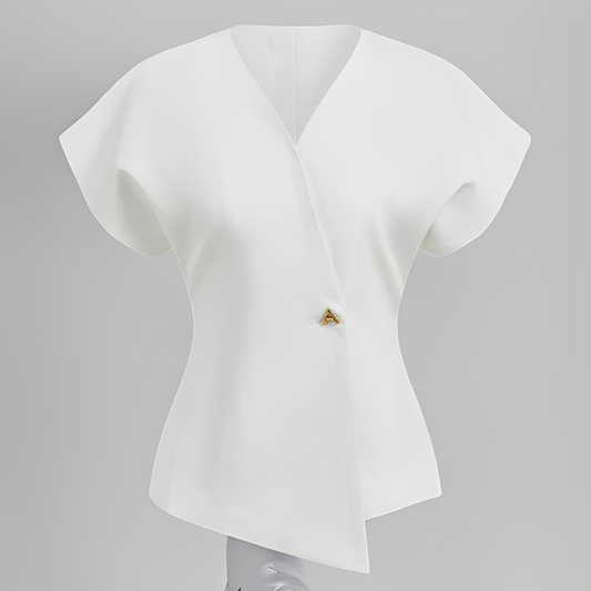 Vanya - Elegant V-ringad Blus för Varje Tillfälle