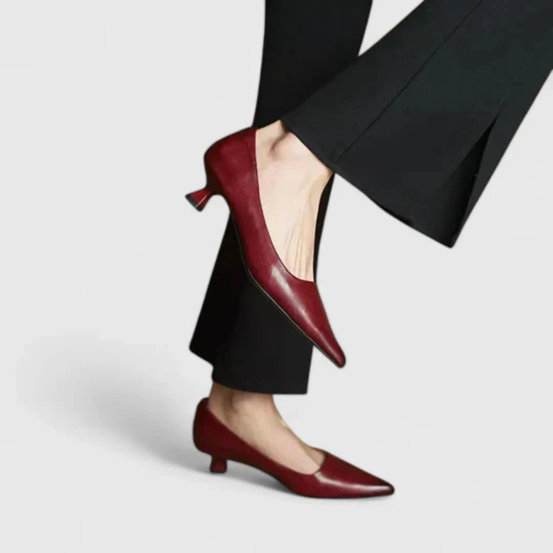 Sofia | Eleganta spetsiga pumps med låg klack