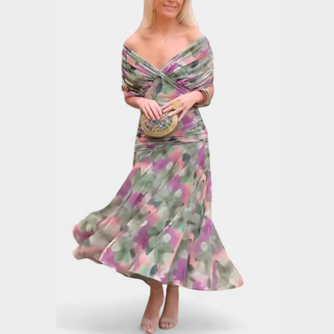 Elegant Off-Shoulder Klänning för Sommarkvällar