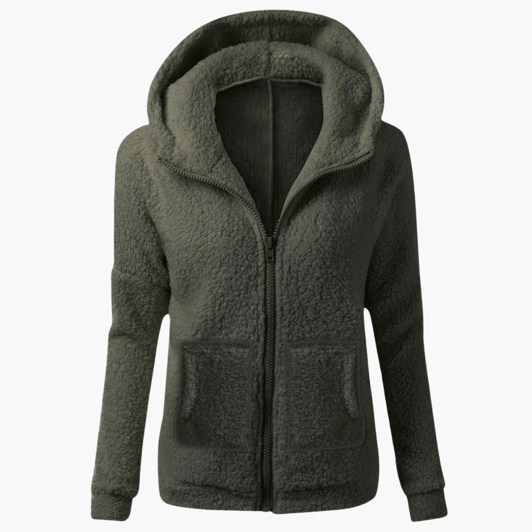 Fleecefodrad parkas för kvinnor med huva