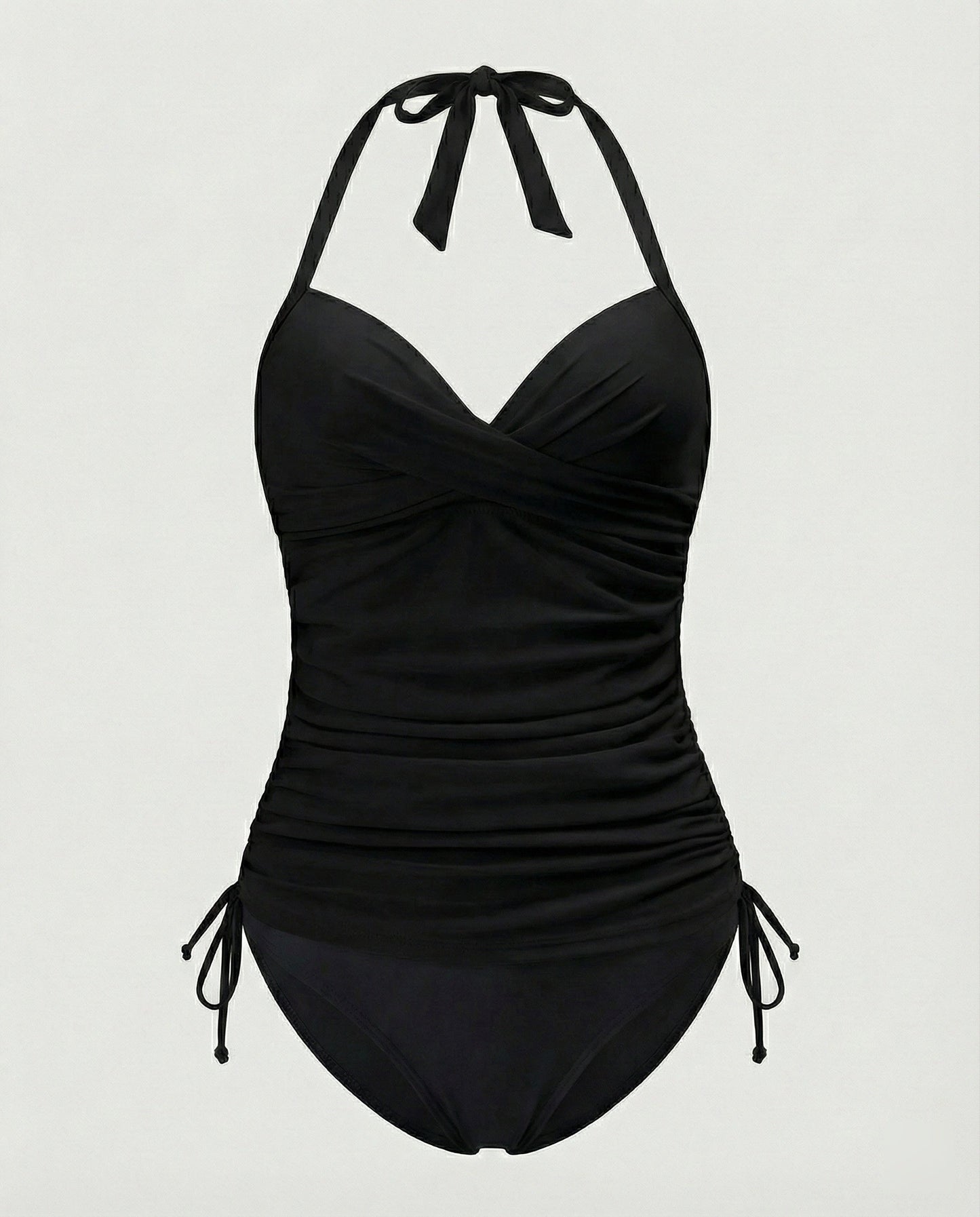 Tankini med V-ringning i leopardmönster