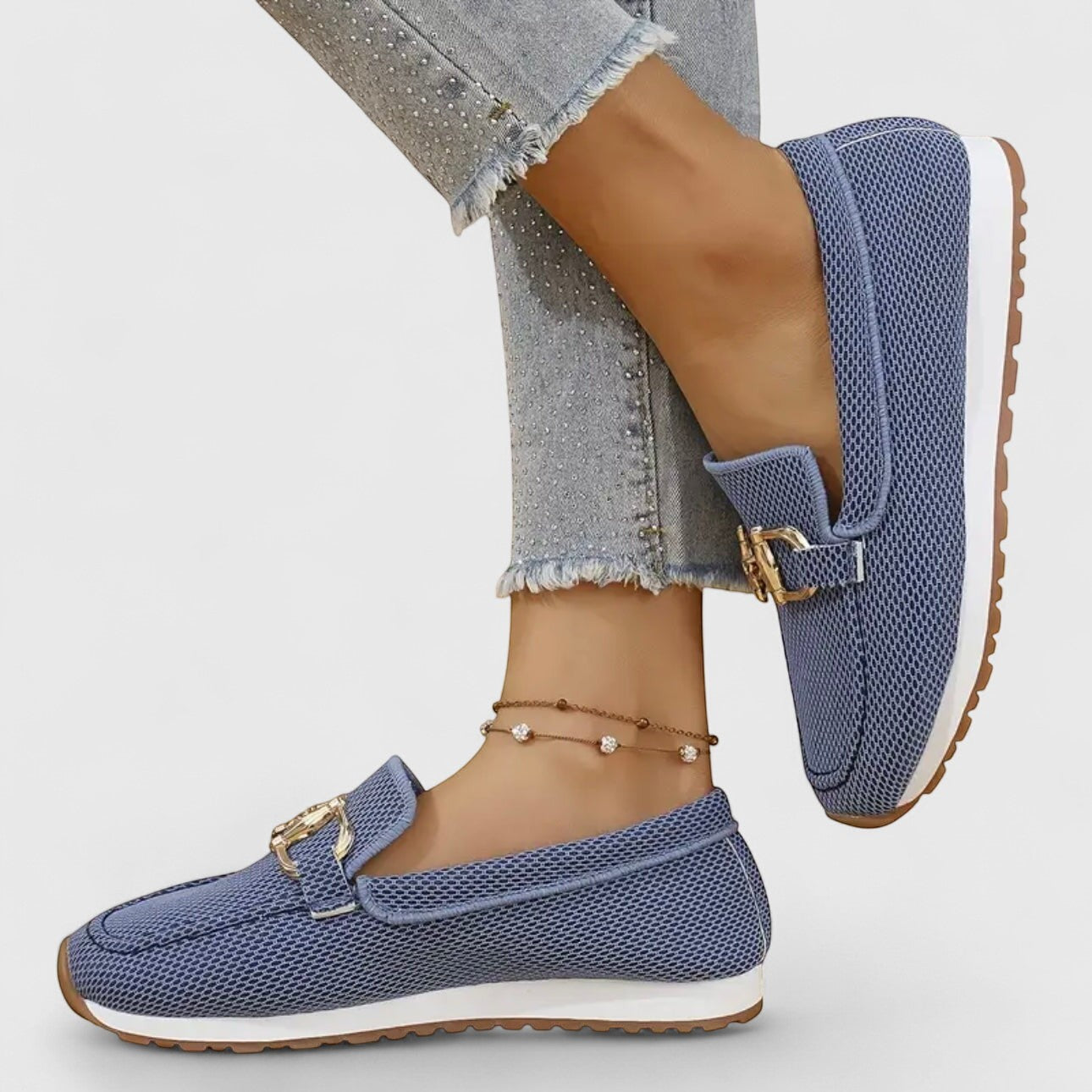 Mesh Loafers för kvinnor med rem
