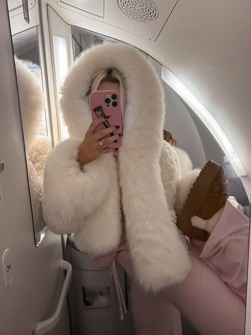 Oversized vinterjacka med huva för kvinnor