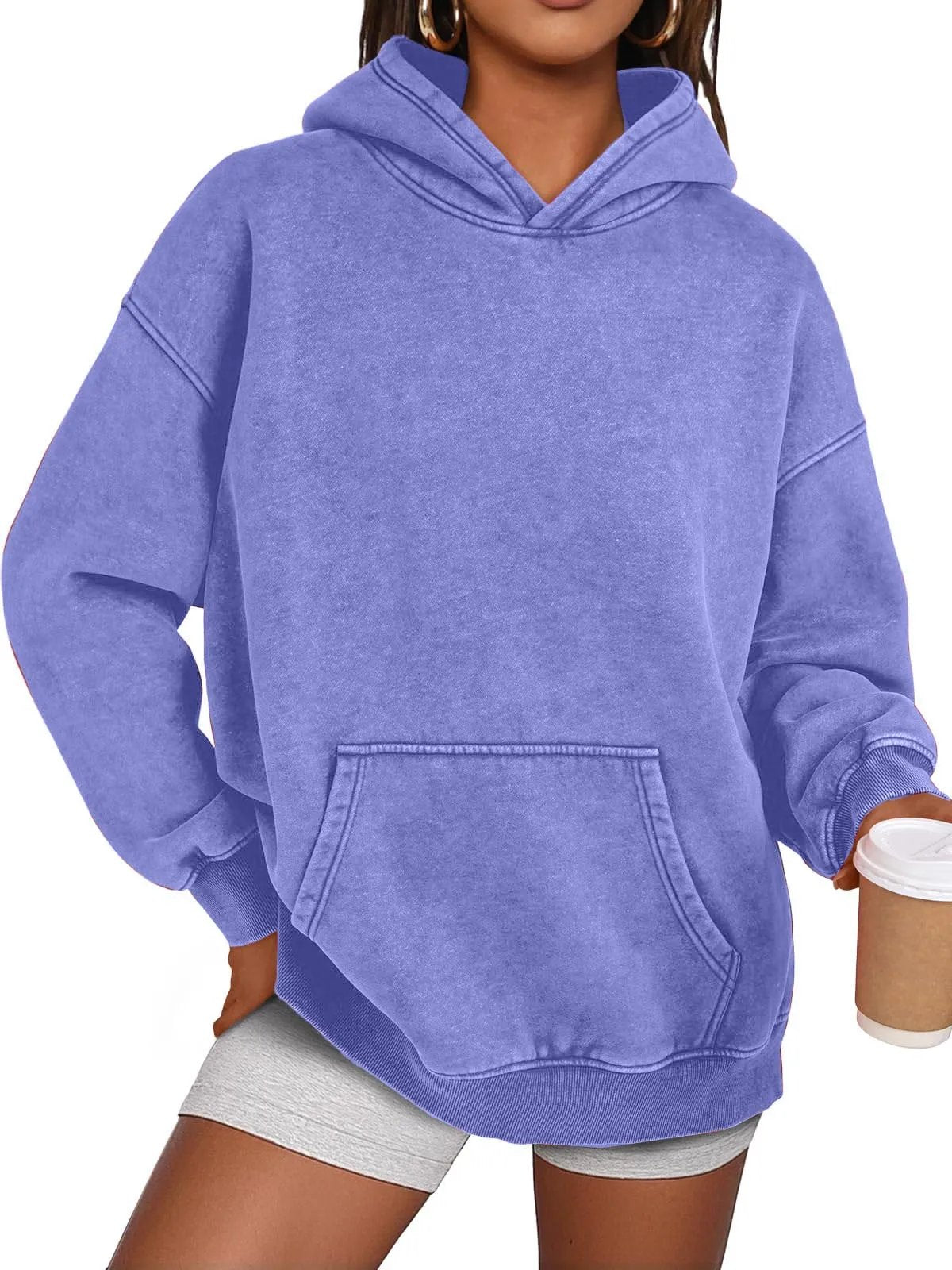 Oversize Sweatshirt med Slidt Look