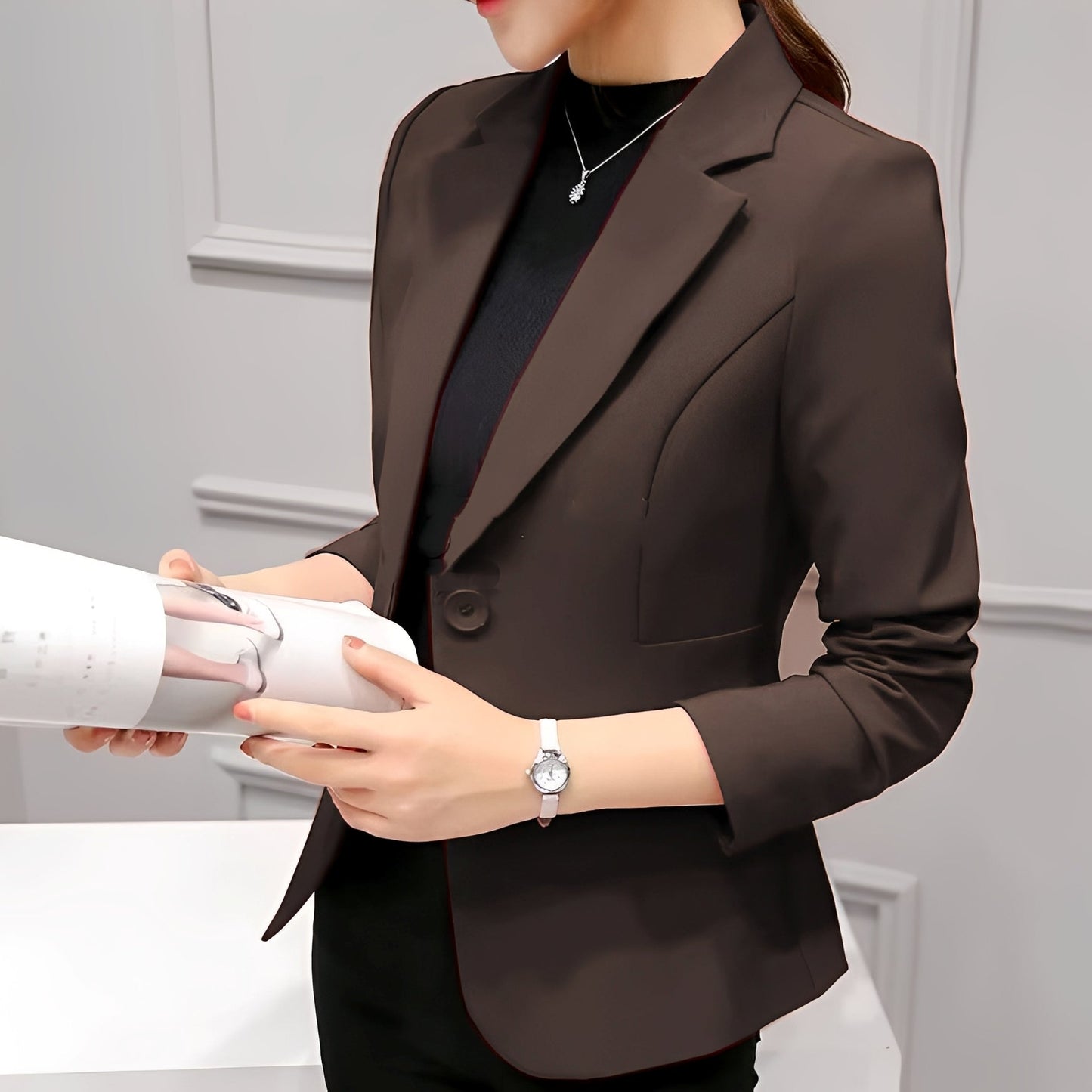 Sofia - Stilren En-Knaps Blazer för Kvinna
