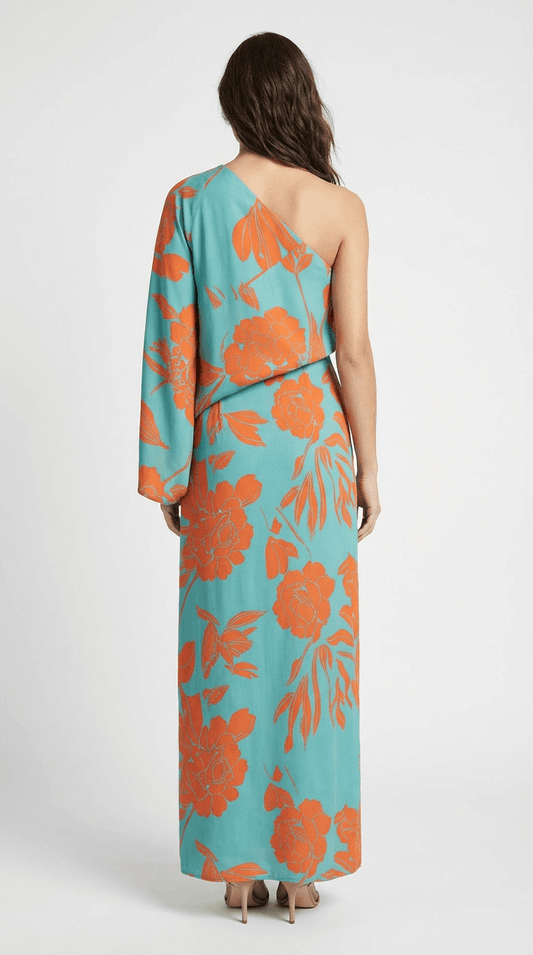 Elysia Asymmetrisk Maxikjole med Print