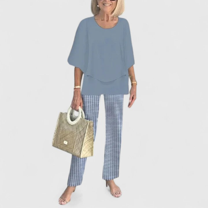 Sommarsättning | Elegant Set med Tryckta Byxor