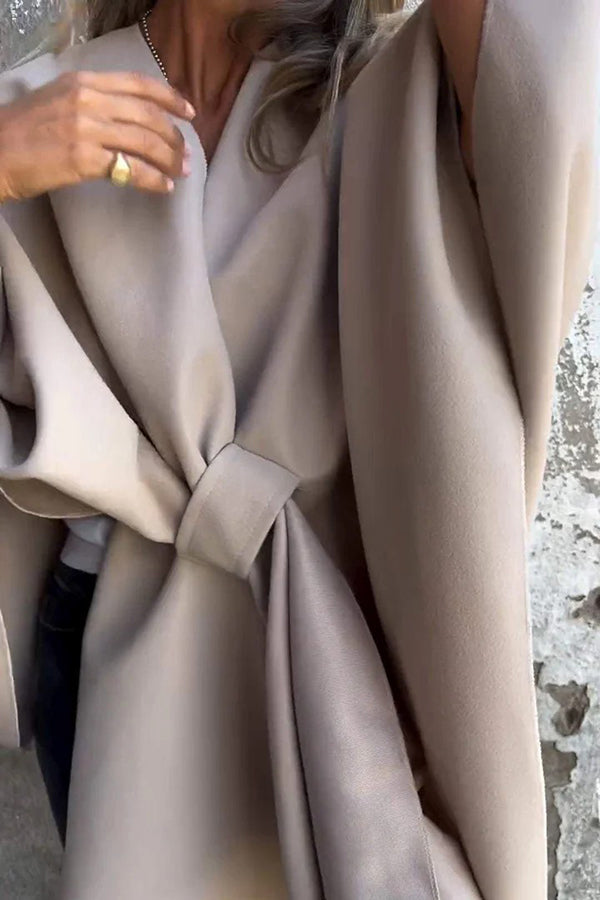 Elegant afslappet V-hals Cape Jakke
