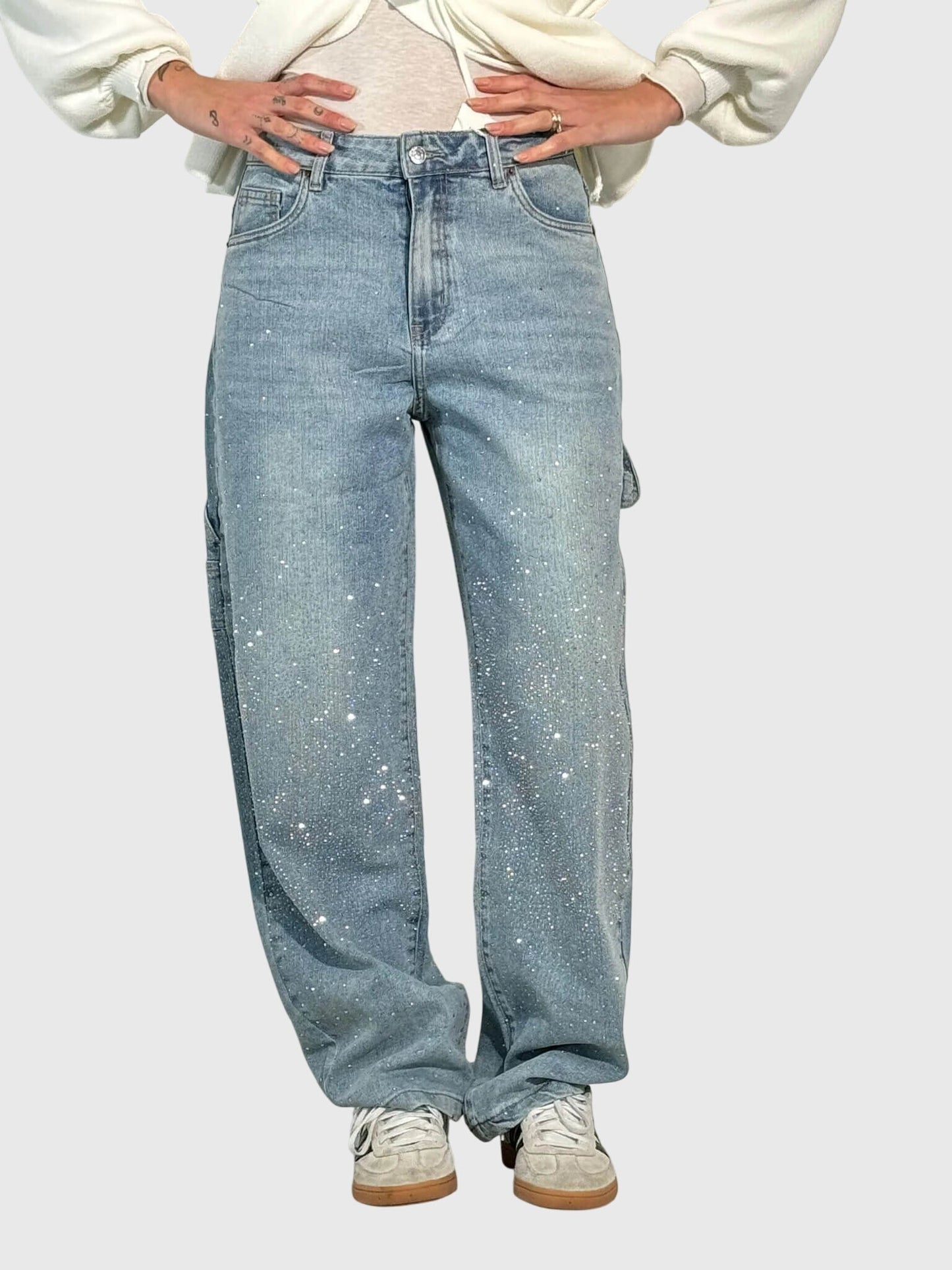 Livia | Glittrande Denimbyxor för Stiliga Kvinnor
