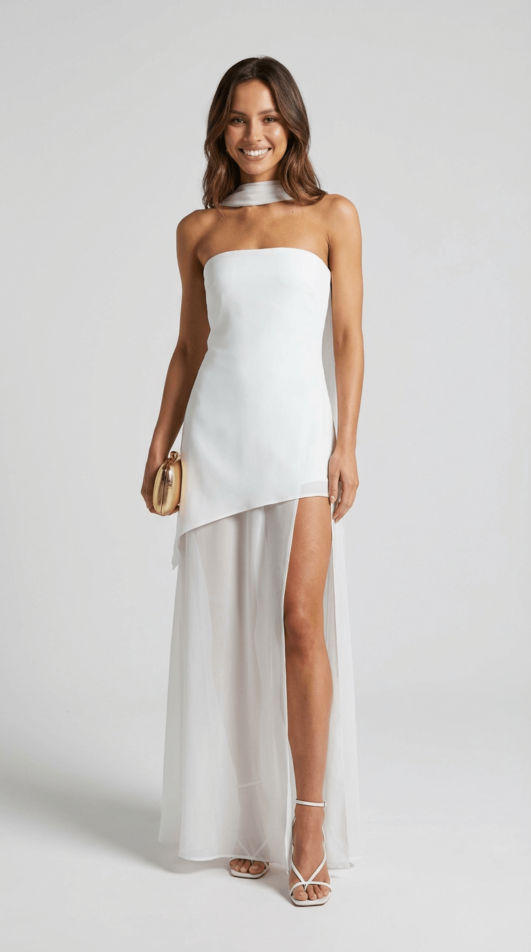 Celeste Off-Shoulder Maxi Kjole med Slids